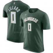 Camiseta Manga Corta Milwaukee Bucks Damian Lillard Icon Verde