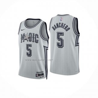 Camiseta Orlando Magic Paolo Banchero NO 5 Ciudad 2024-25 Blanco