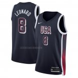 Camiseta USA 2024 Kawhi Leonard NO 8 Azul