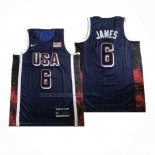 Camiseta USA 2024 LeBron James NO 6 Juegos Olimpicos Azul