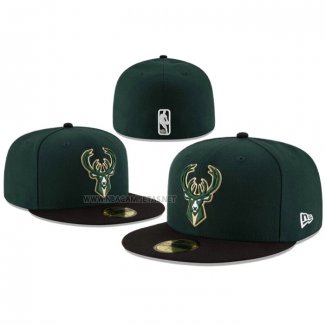 Gorra Milwaukee Bucks Unadjustable New Era 59FIFTY Verde Oscuro