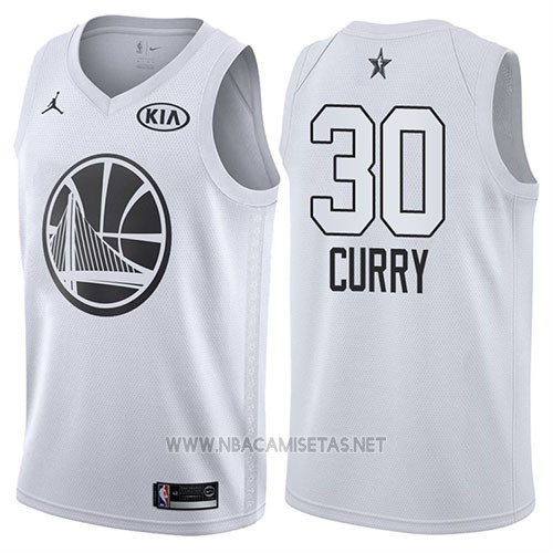 Descodificar Superposición Previsión Camiseta All Star 2018 Golden State Warriors Stephen Curry NO 30 Blanco