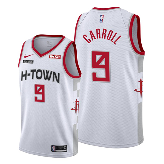 Camiseta Houston Rockets Demarre Carroll NO 9 Ciudad 2019-20 Blanco