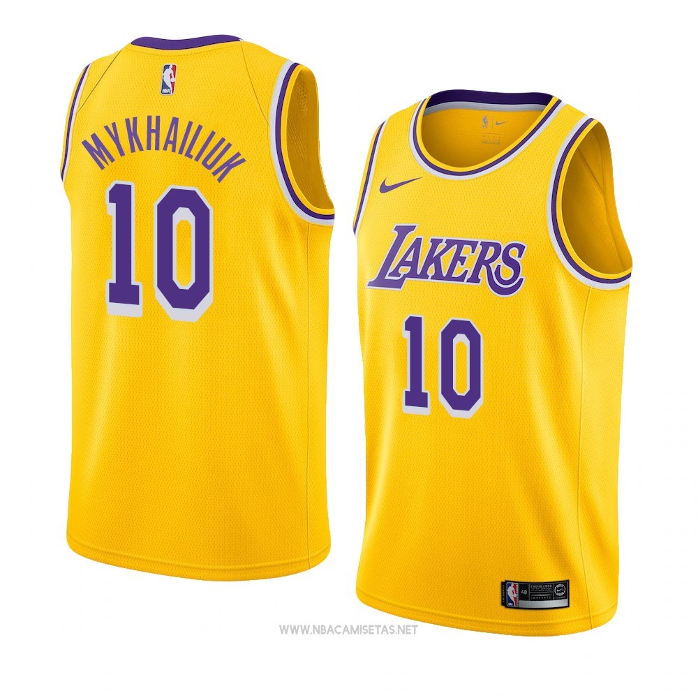 Camiseta Los Angeles Lakers Sviatoslav Mykhailiuk NO 10 Icon 2018-19 ...