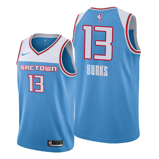 Camiseta Sacramento Kings Alec Burks NO 13 Ciudad Azul